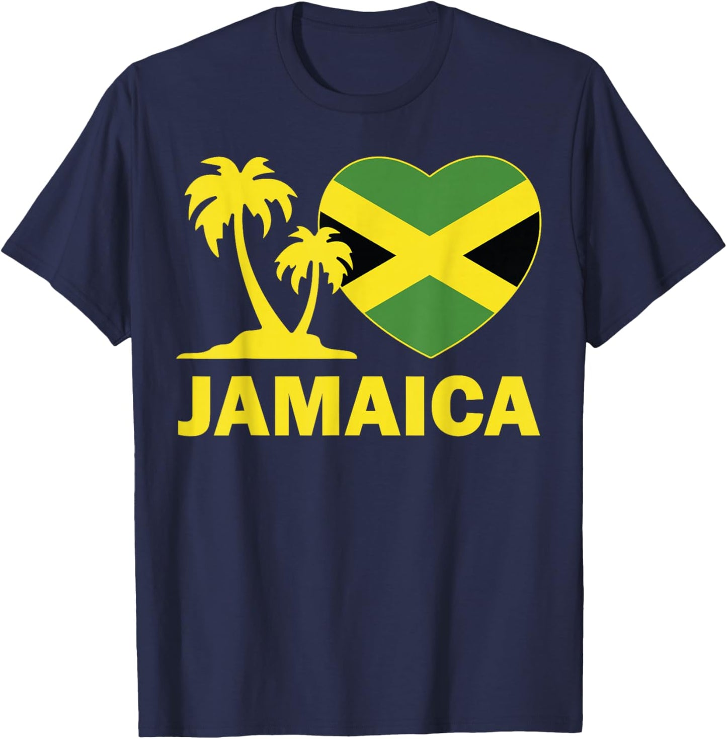 Jamaica-Shirt I love Jamaican Flag Heart Women Men Kid Girls T-Shirt - T-Shirt | Navy