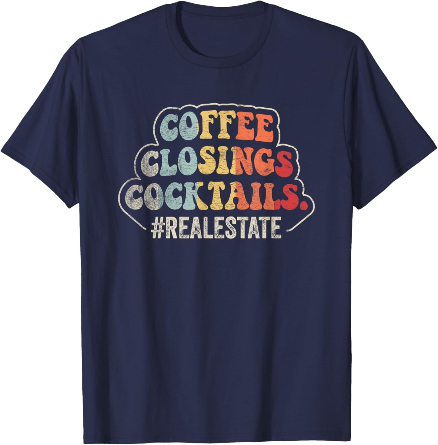 Retro Gift Real Estate Agent Real Estate Broker Realtor T-Shirt - T-Shirt | Navy