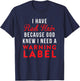 Funny Red Head Warning Label T-Shirt - T-Shirt | Navy