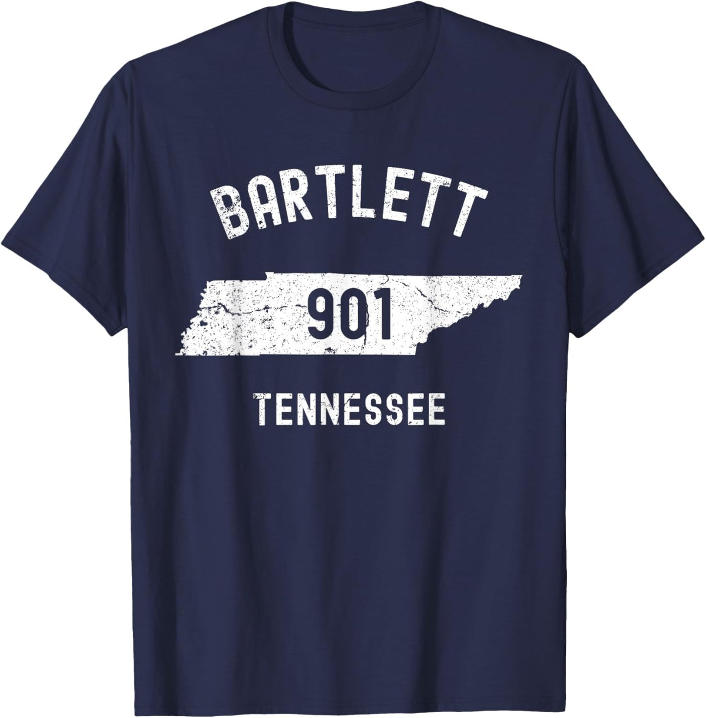 Bartlett Tennessee TN 901 Vintage Athletic Style T-Shirt - T-Shirt | Navy