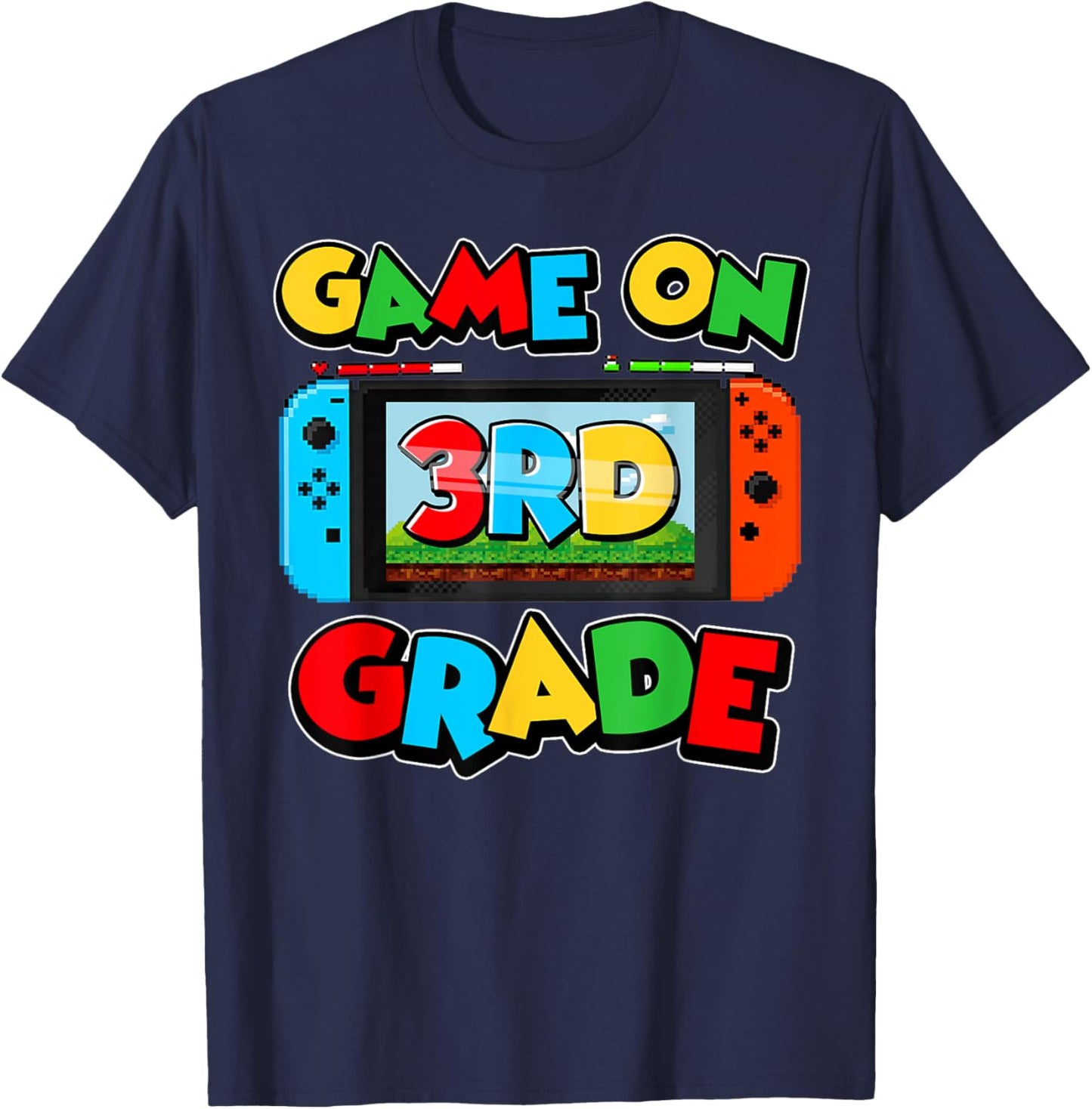 Game On 3rd Grade Back To School Video Gamer Third Grade T-Shirt - T-Shirt | Navy