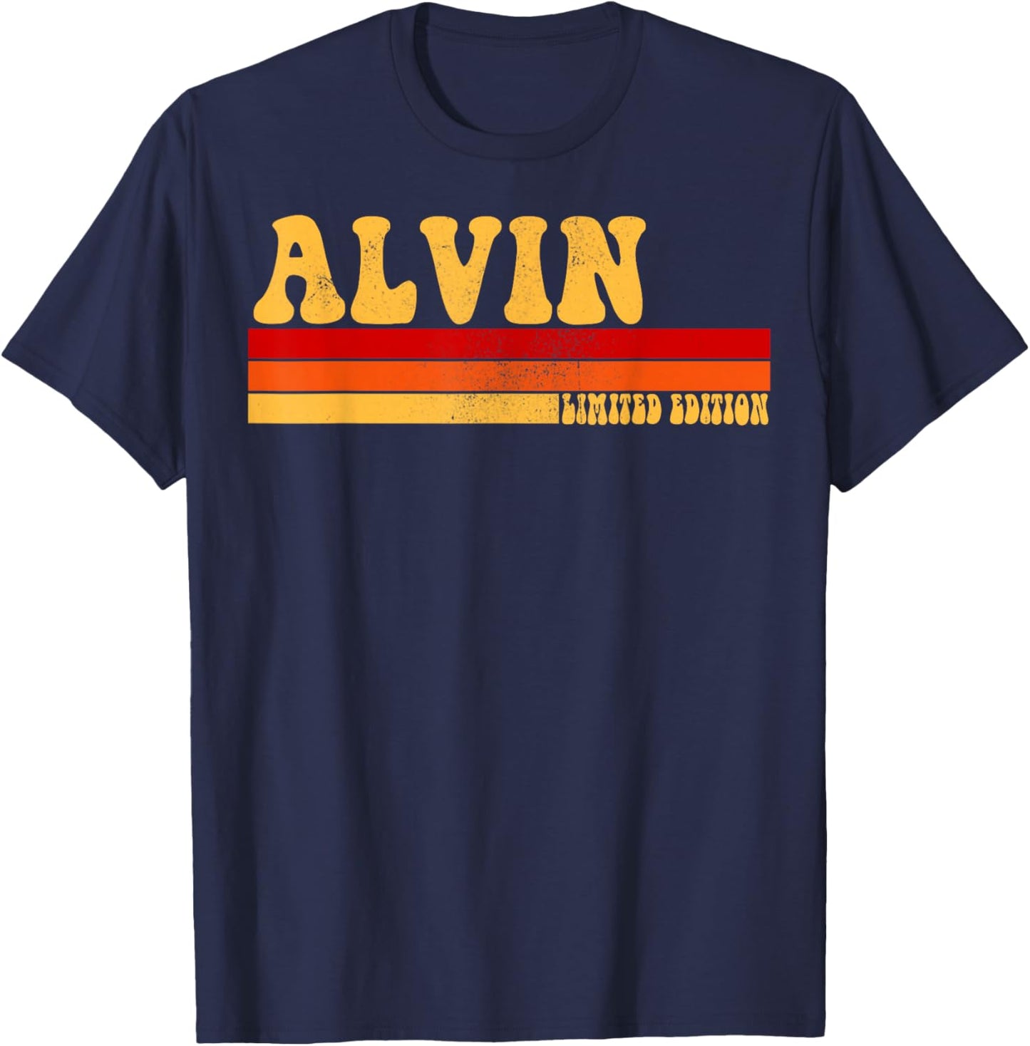 ALVIN Name Personalized Idea Men Retro Vintage ALVIN T-Shirt - T-Shirt | Navy