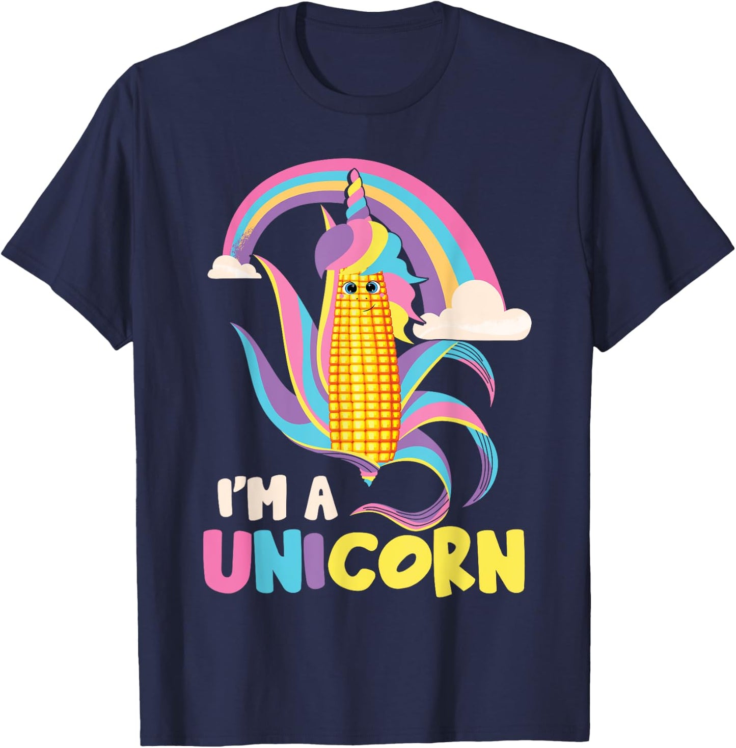 I'm A Unicorn | Funny Maize Corn Cob Kids Farming Corn T-Shirt - T-Shirt | Navy