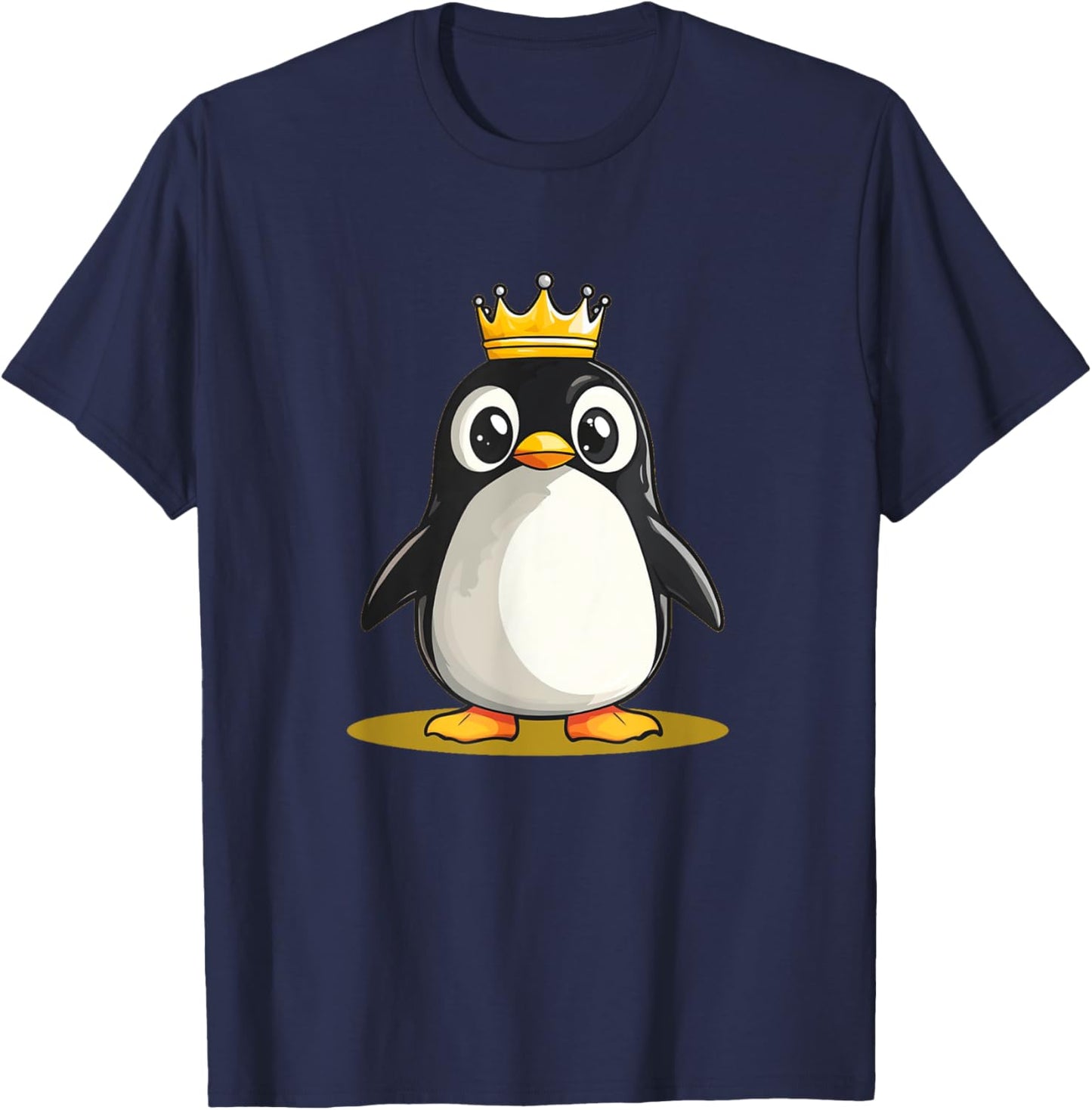 Funny Penguin with Crown for Castle and Kingdom Lovers T-Shirt - T-Shirt | Navy