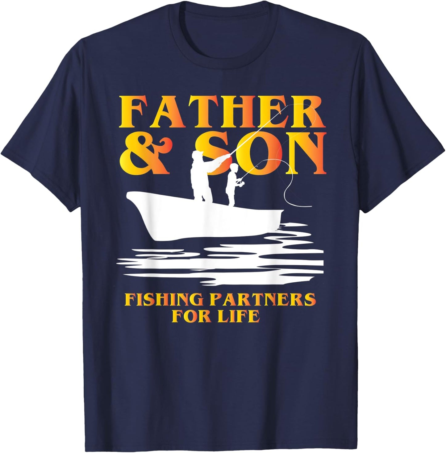 Father and Son Matching Shirts Fishing Partners for Life T-Shirt - T-Shirt | Navy