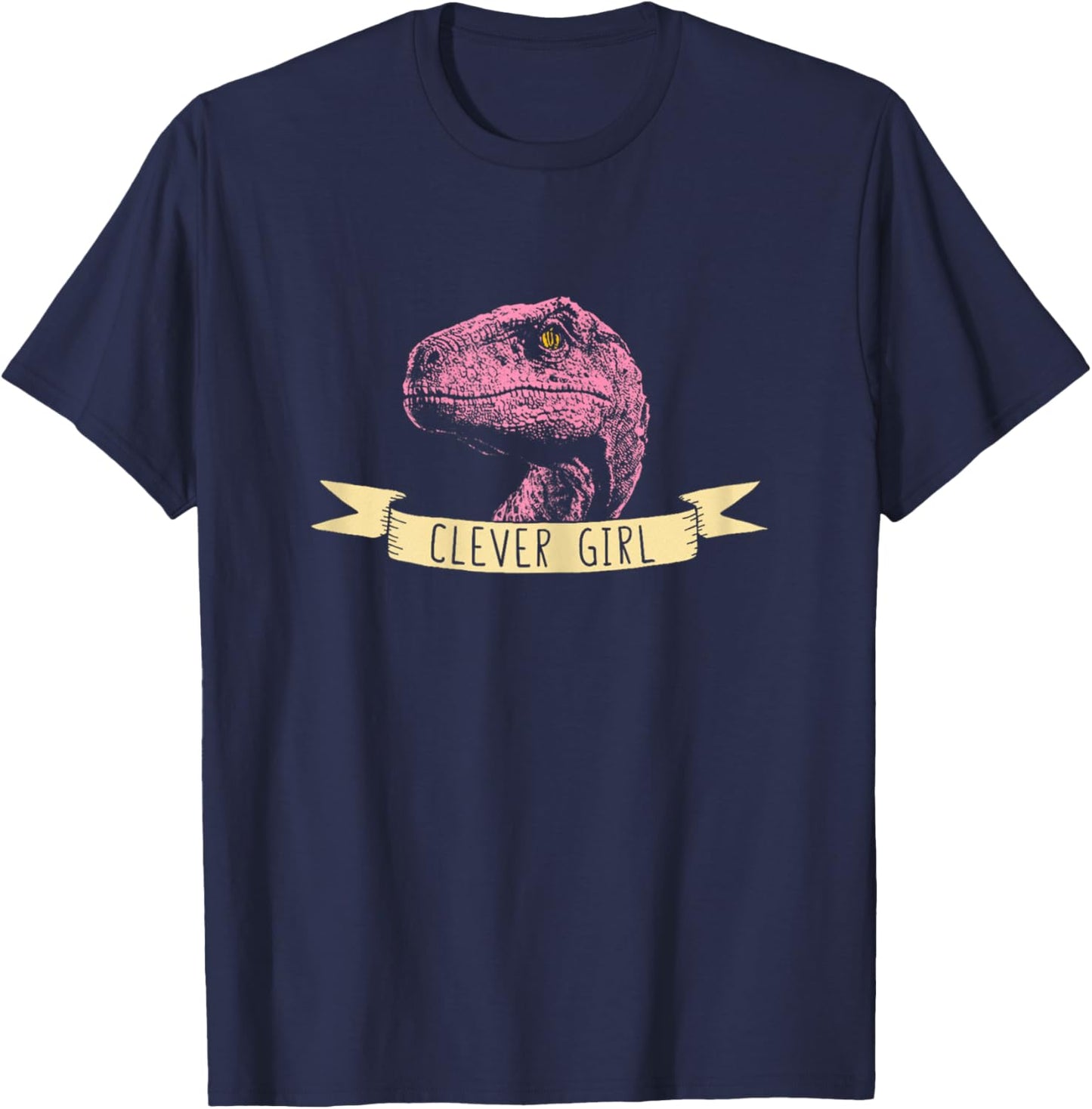 Clever Girl Pink Raptor for Adolescent Girls Dino T-Shirt - T-Shirt | Navy