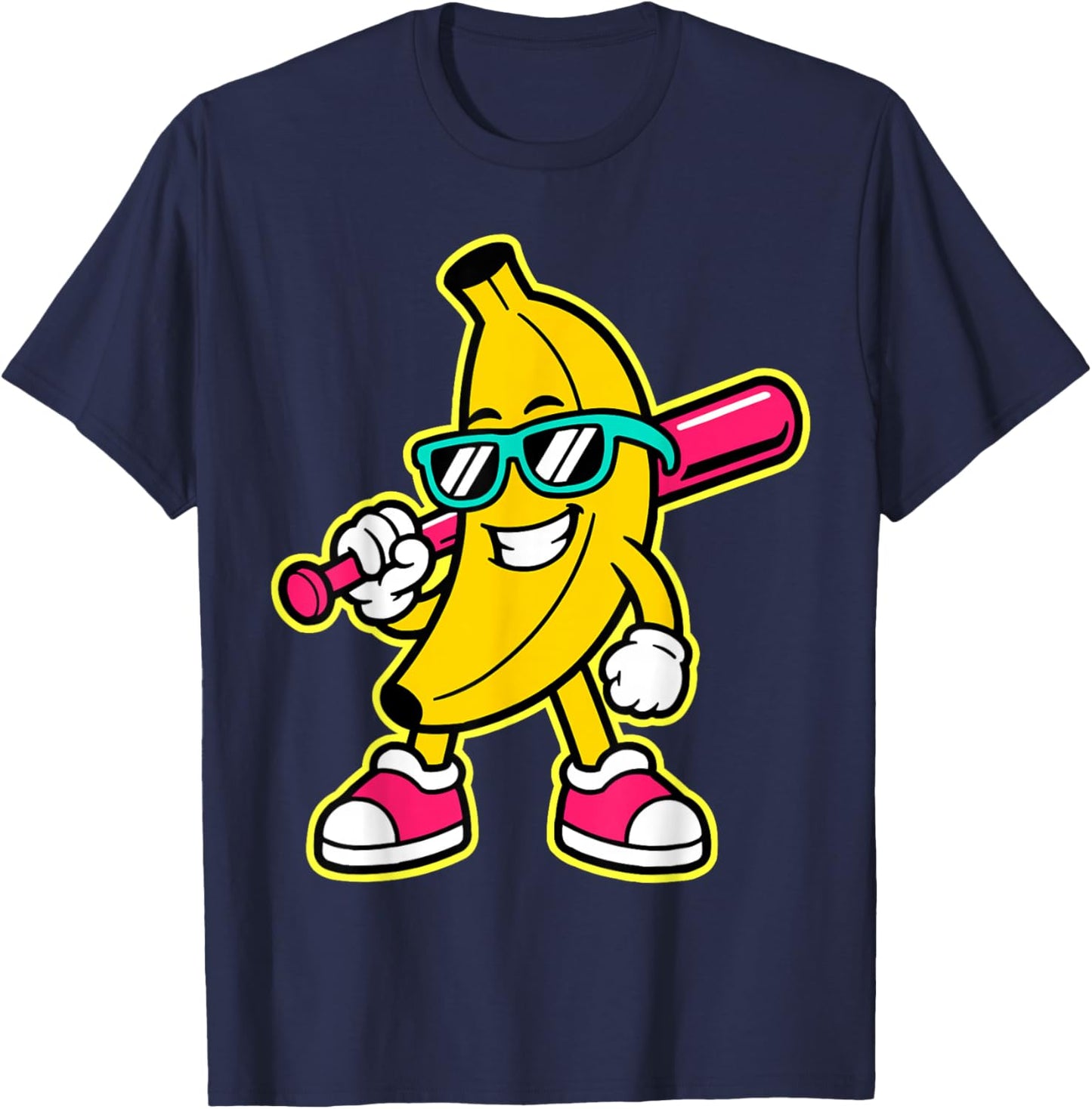 Banana Funny Cartoon Kids Youth Boys Girls T-Shirt - T-Shirt | Navy