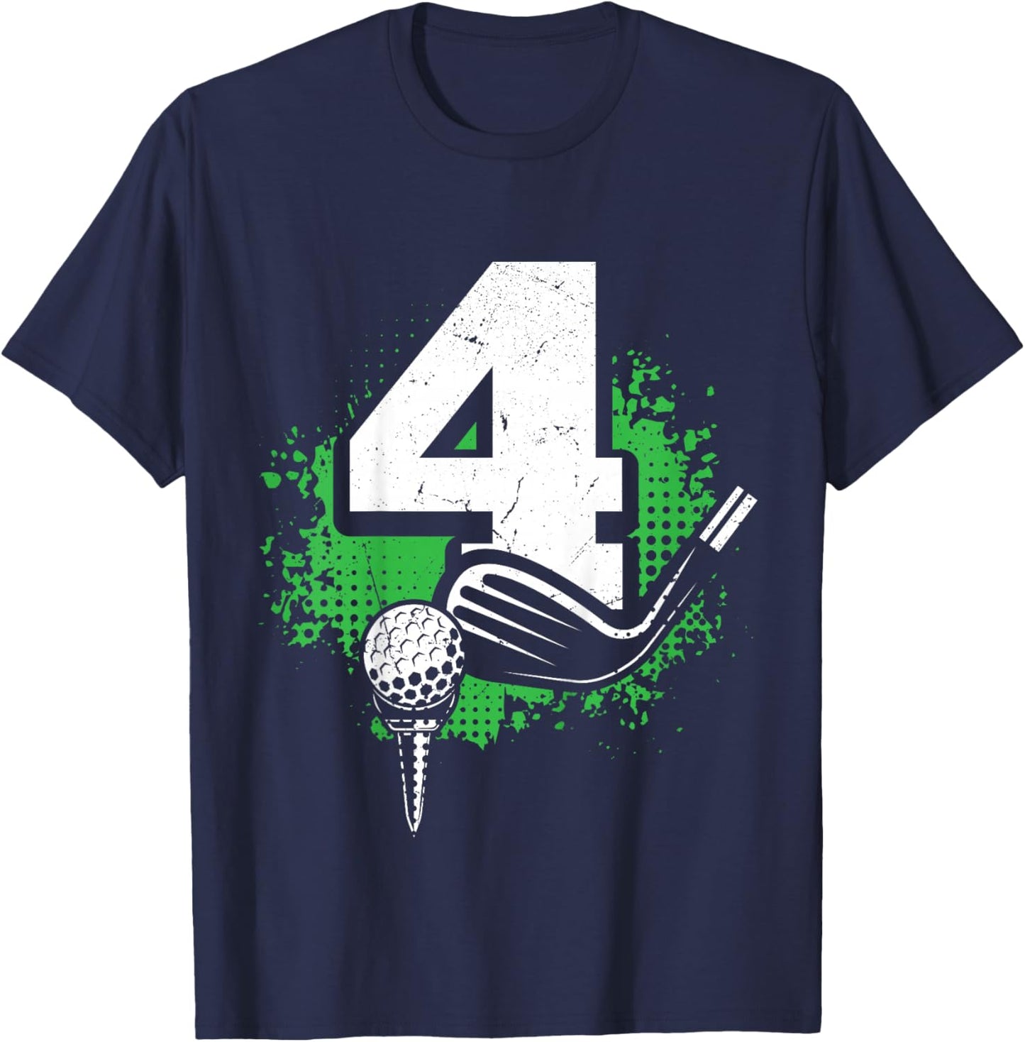 Kids 4th Birthday Boy Golf Player Golf 4 Years Old T-Shirt - T-Shirt | Navy
