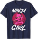 Cool Ninja Art Girls Shinobi Ninja Training Ninja T-Shirt - T-Shirt | Navy