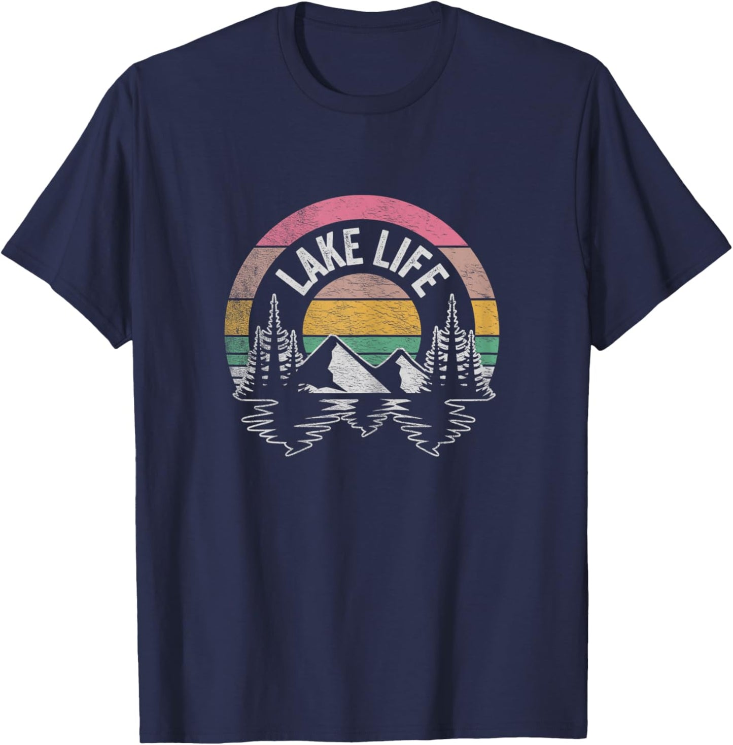 Vintage Lake life Shirt Wildlife Vacation Camper Love Lake T-Shirt - T-Shirt | Navy