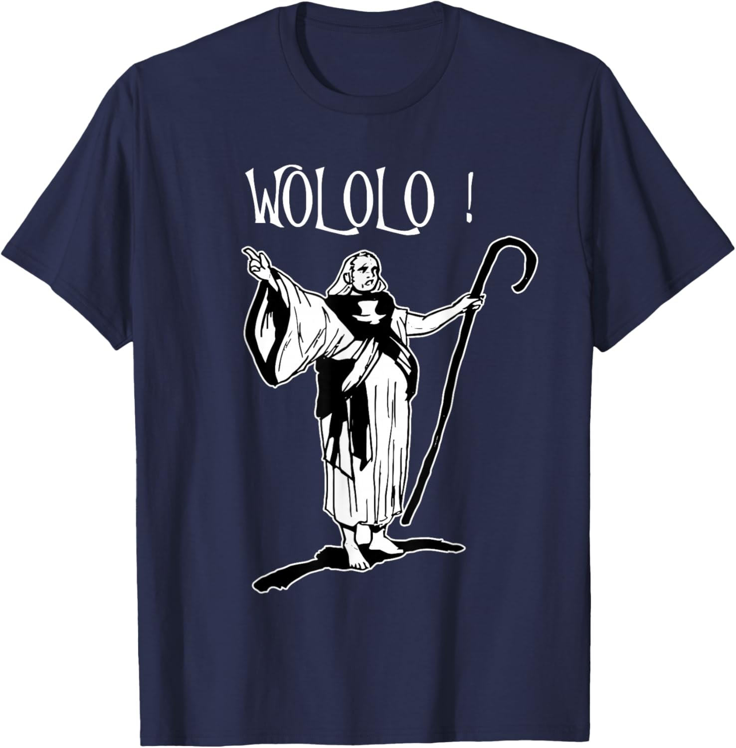 Geek for fans of the game Empire: Monk Age Wololo , Black, S T-Shirt - T-Shirt | Navy