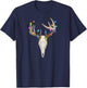 Deer Skull Hunting Christmas Whitetail Buck T-Shirt - T-Shirt | Navy