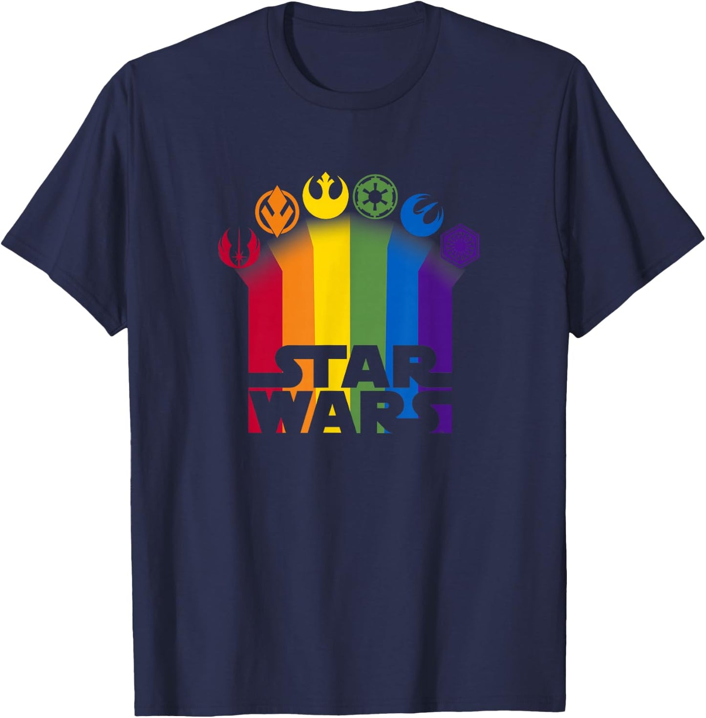 Star Wars Icon Trails Rainbow Logo T-Shirt - T-Shirt | Navy