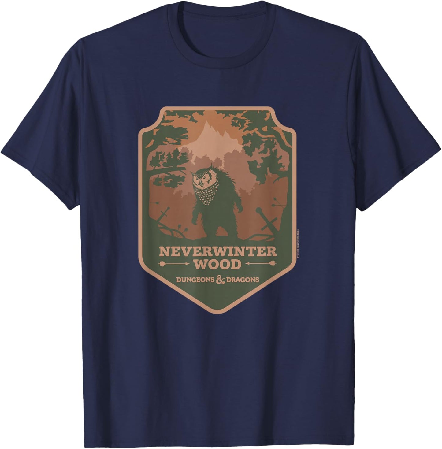 Dungeons & Dragons Owlbear Neverwinter Wood Logo T-Shirt - T-Shirt | Navy