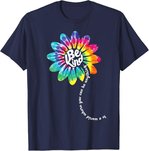 Be Kind Shirt Groovy Tie Dye Flower Power Gift Anti Bullying