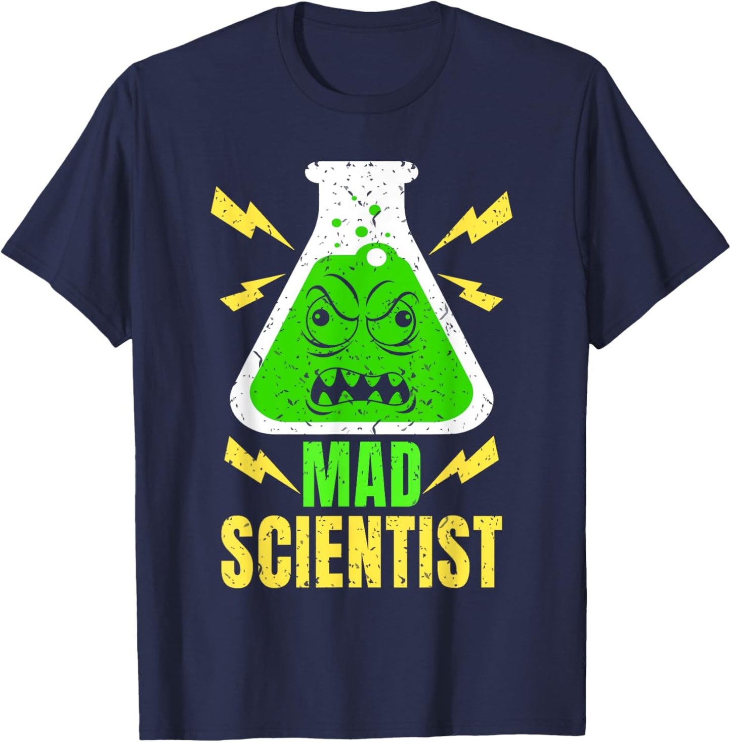 Mad Scientist Shirt Kids Youth Adult Science Teacher Funny T-Shirt - T-Shirt | Navy