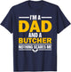 Funny Butcher Art Dad Meat Cutter Butchery Butcher T-Shirt - T-Shirt | Navy
