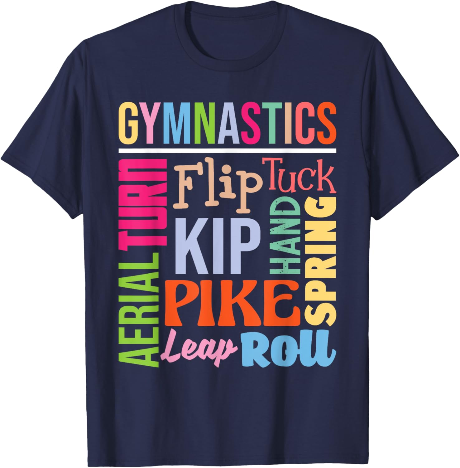 Gymnastics - Handspring Leap Tuck Gymnast Athlete Acrobatics T-Shirt - T-Shirt | Navy