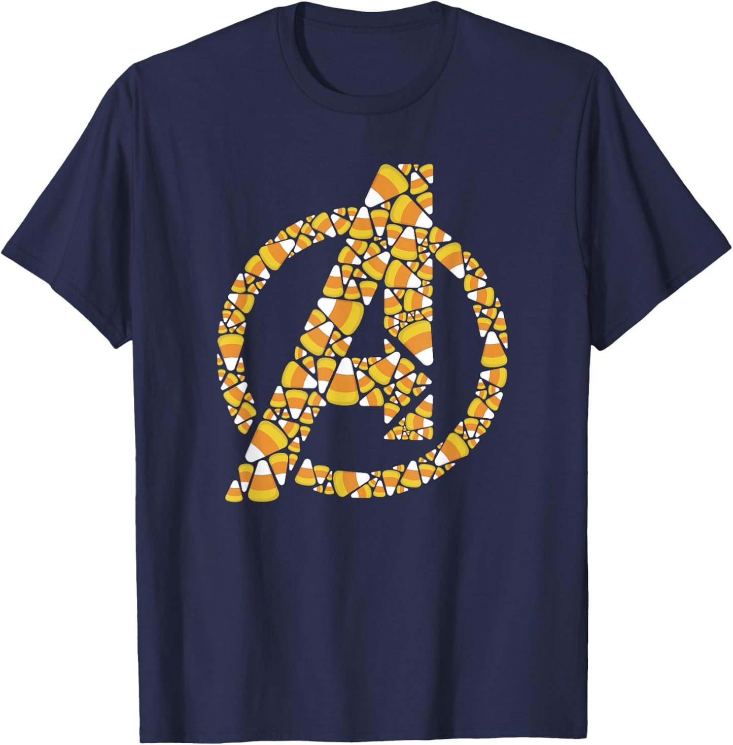 Marvel Halloween Avengers Logo Candy Corn Fill T-Shirt - T-Shirt | Navy