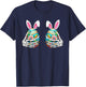 Two Skeleton Hands Holding Colourful Eggs Funny Easter Day T-Shirt - T-Shirt | Navy