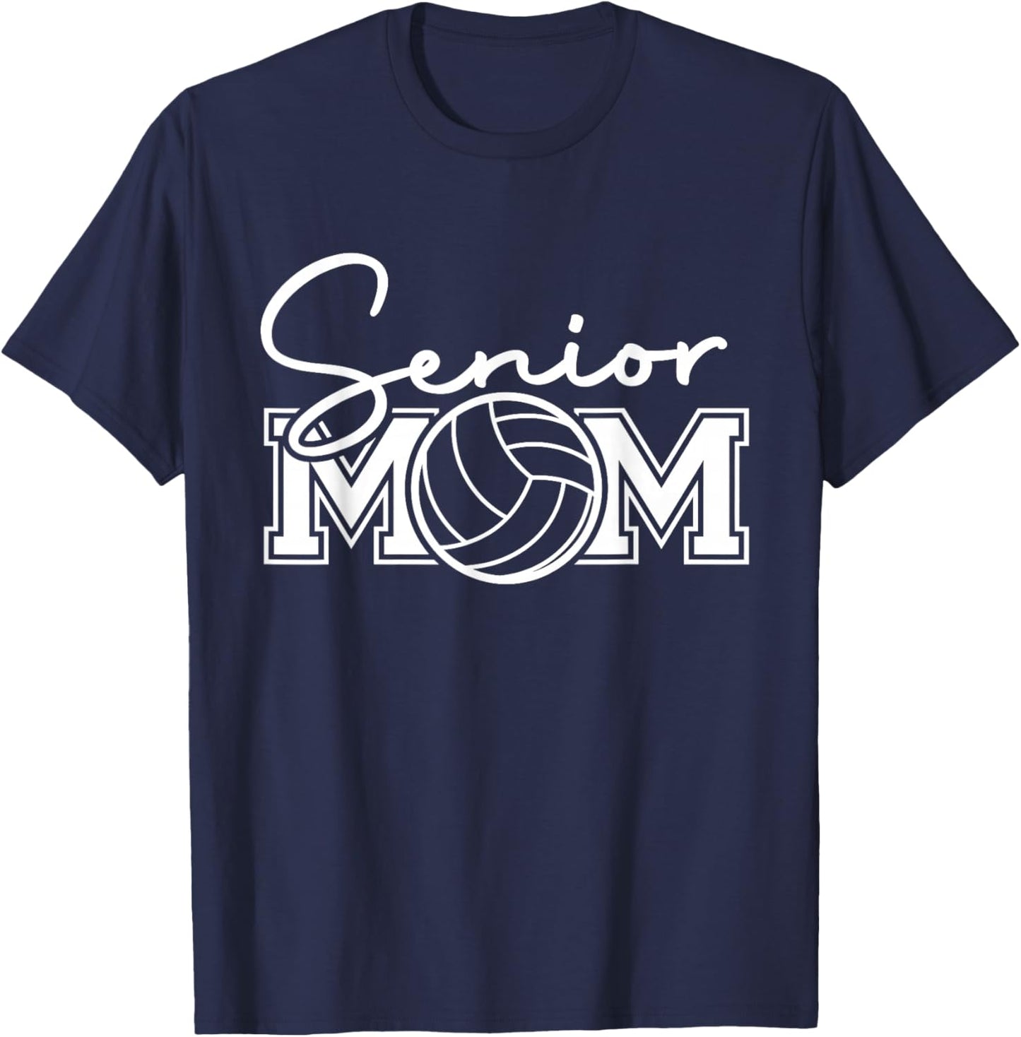 Senior Mom Class Of 2025 Funny Volleyball Mom Graduation T-Shirt - T-Shirt | Navy