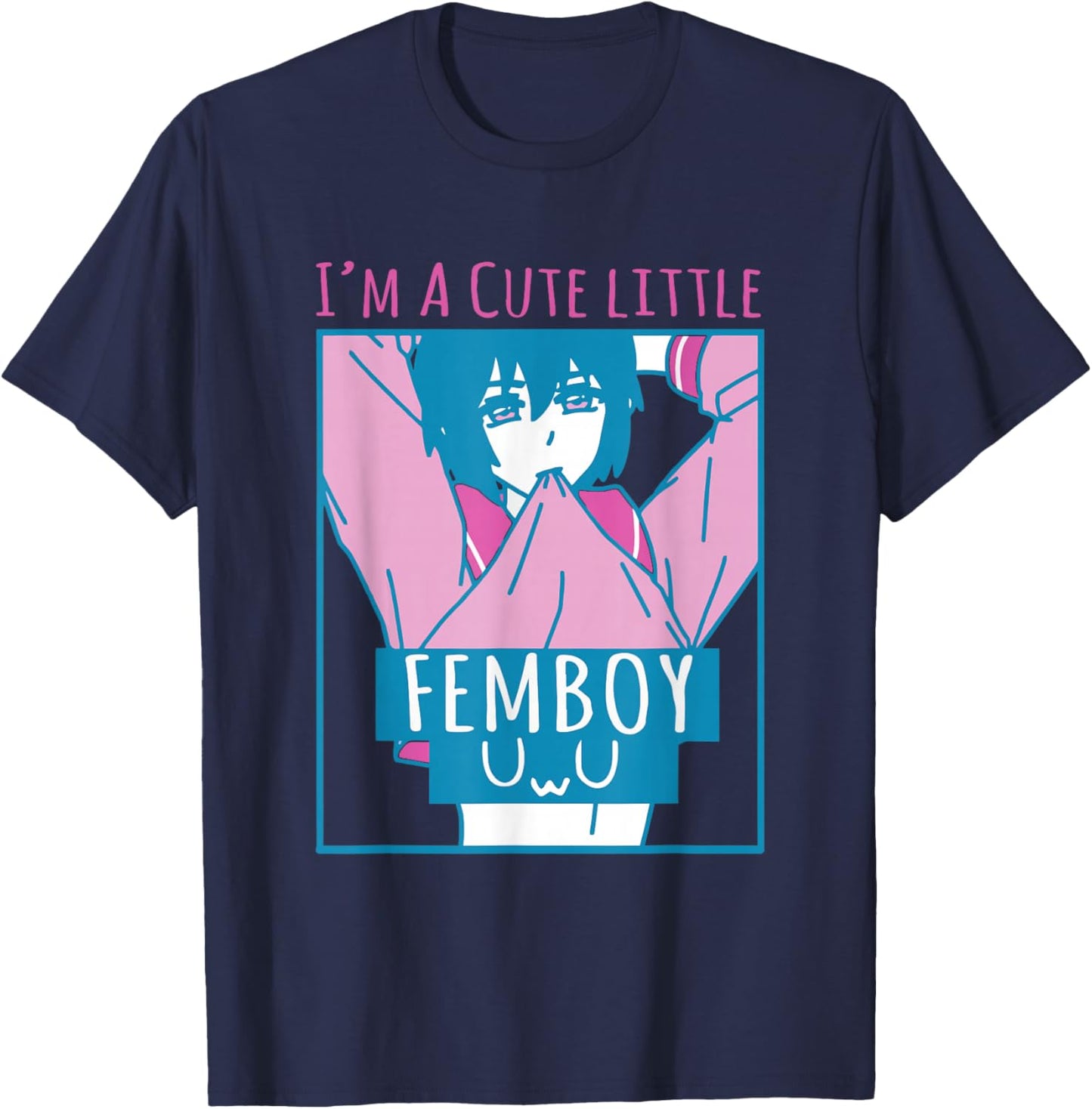 Cute Little Femboy Aesthetic Sissy Cute Femboy Anime T-Shirt - T-Shirt | Navy