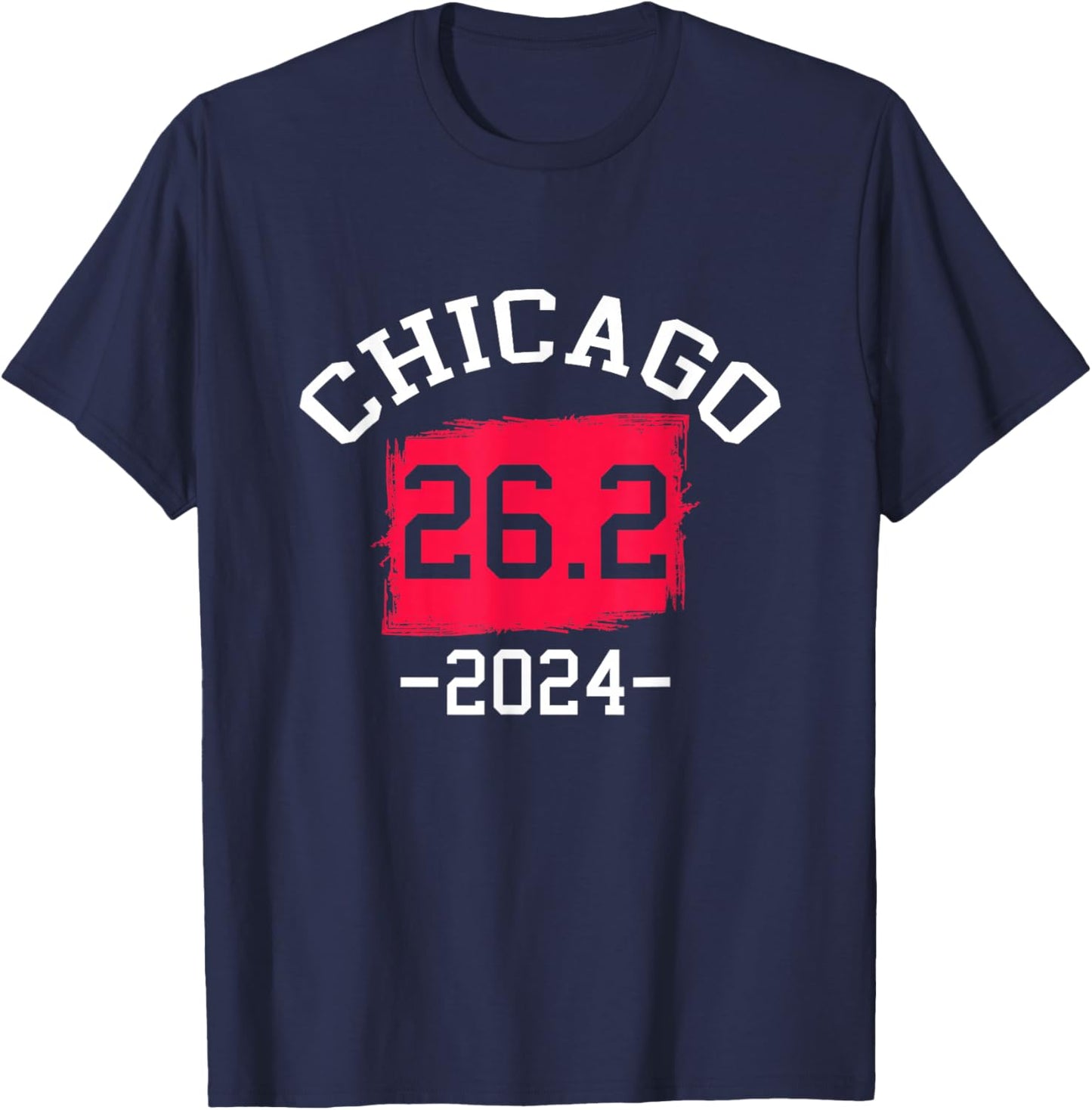 Chicago 26.2 2024 Marathon Running Runner T-Shirt - T-Shirt | Navy