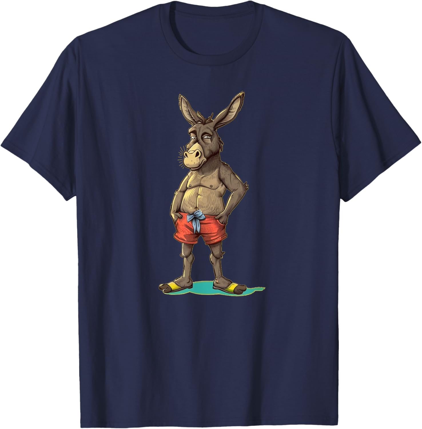 Summer Donkey loves Shorts and swim Trunks Costume Women Kids T-Shirt - T-Shirt | Navy