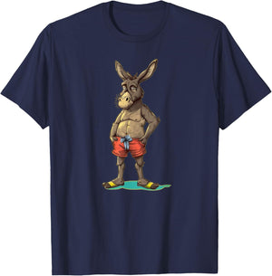 Summer Donkey loves Shorts and swim Trunks Costume Women Kids T-Shirt - T-Shirt | Navy