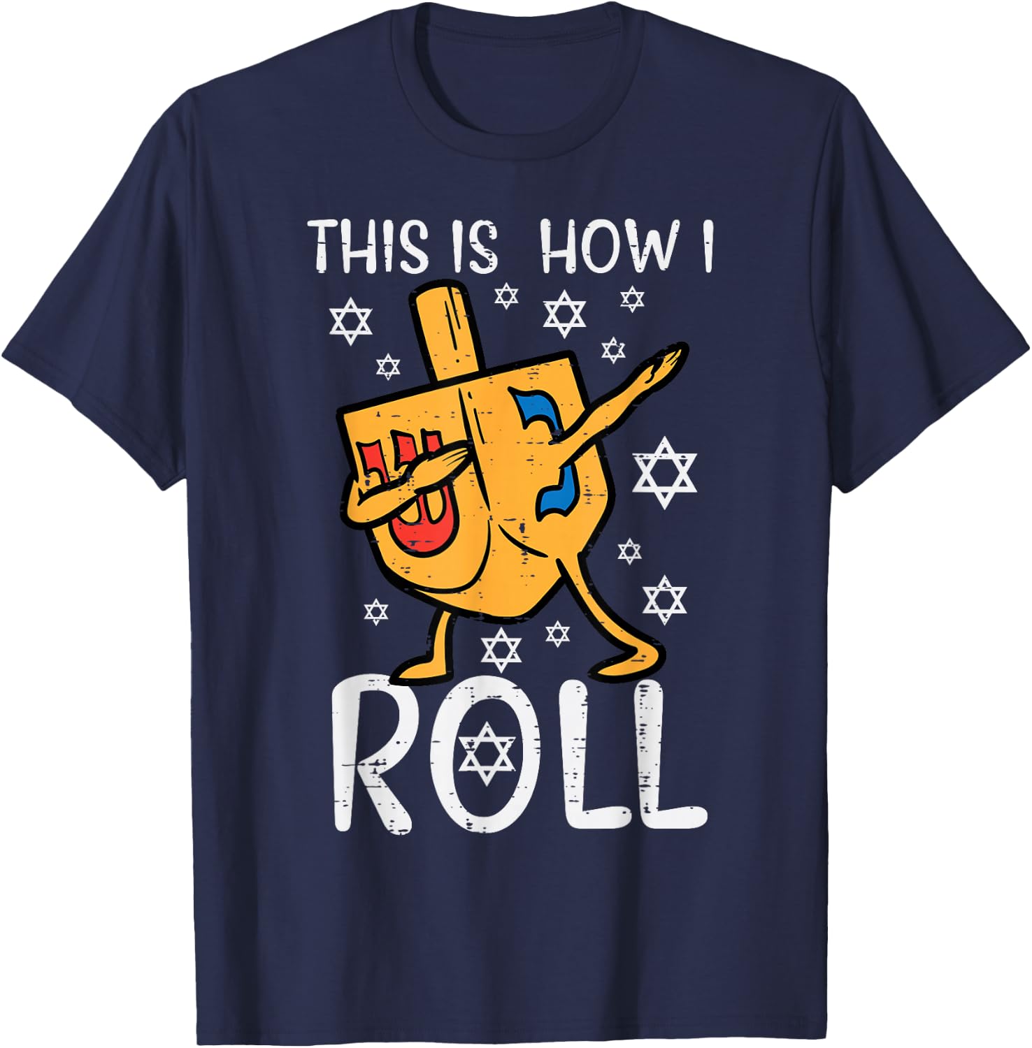 Dabbing Dreidel Ugly Hanukkah Funny Chanukah Men Women Kids T-Shirt - T-Shirt | Navy