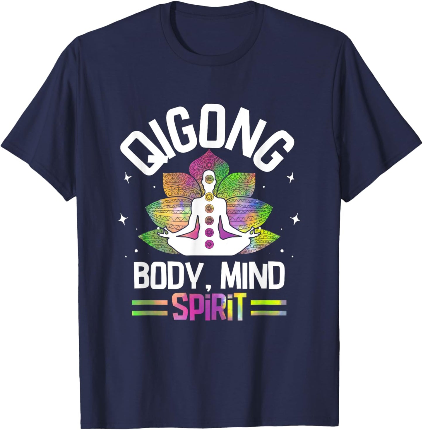 Body Mind Spirit Qigong Chinese Meditation T-Shirt - T-Shirt | Navy