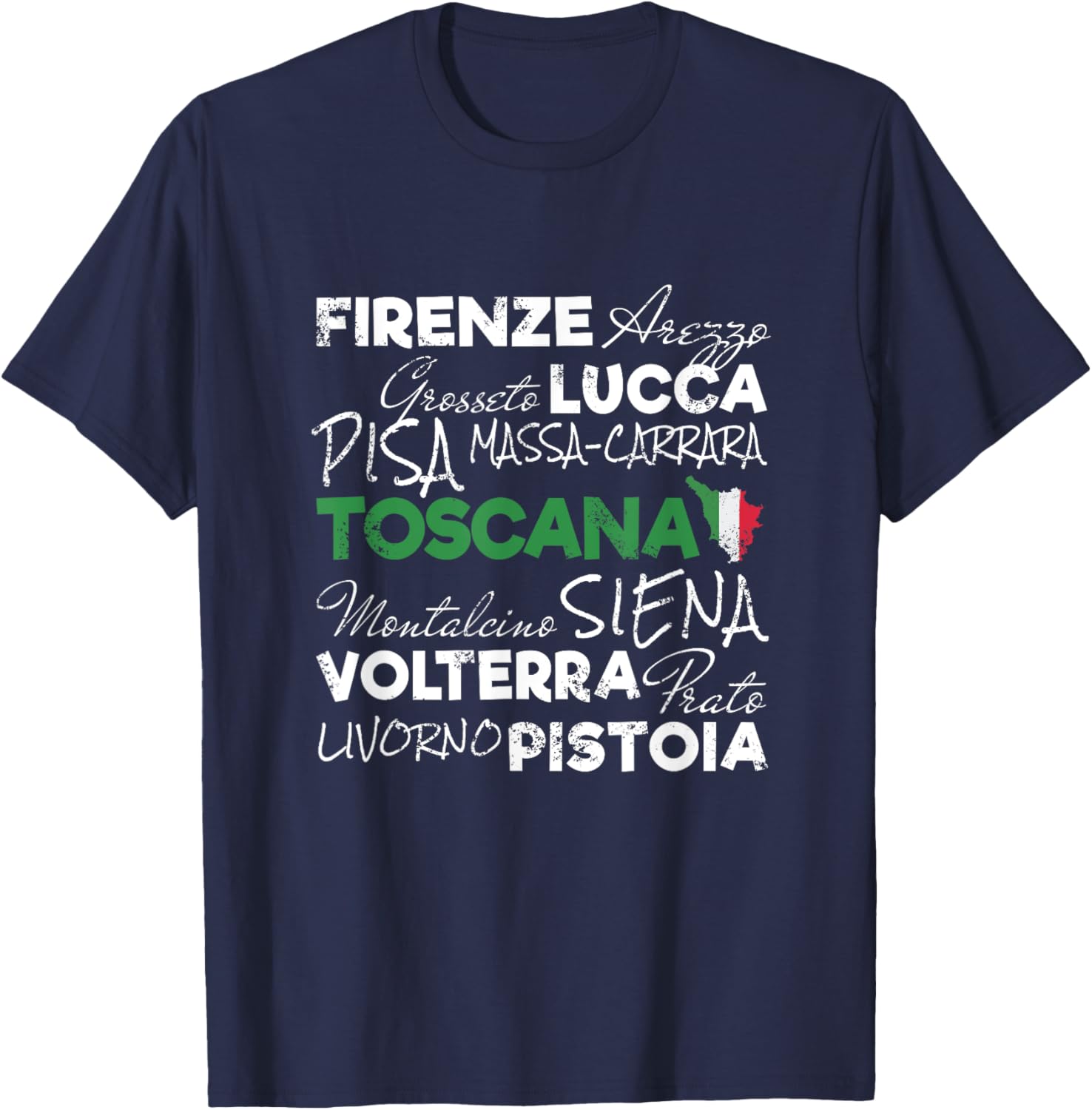 Tuscany retro lettering Italy vintage holiday souvenir T-Shirt - T-Shirt | Navy