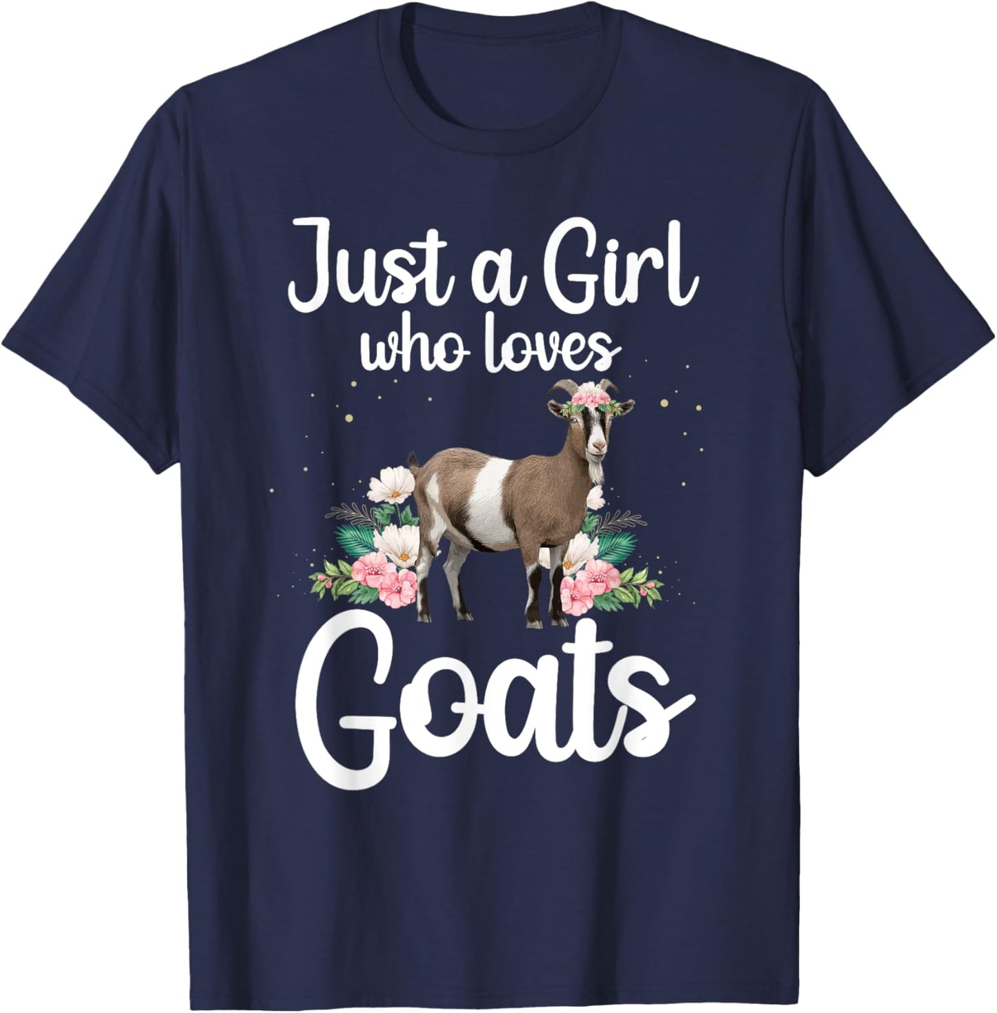 Cool Goat Art Girls Goat Farmer Pygmy Goat Lover T-Shirt - T-Shirt | Navy