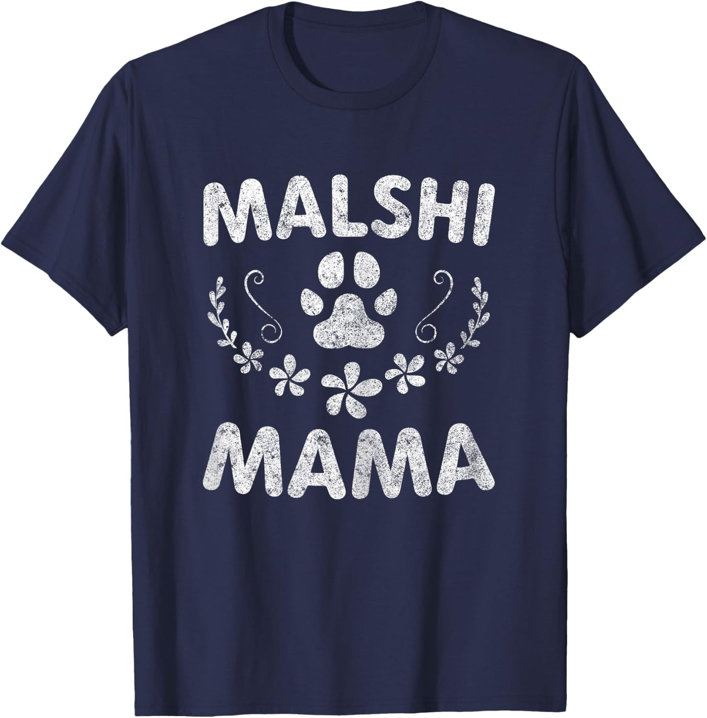 Malshi Mama Shirt Mal-Shi Lover Owner Malt-Tzu Dog Mom Women T-Shirt - T-Shirt | Navy