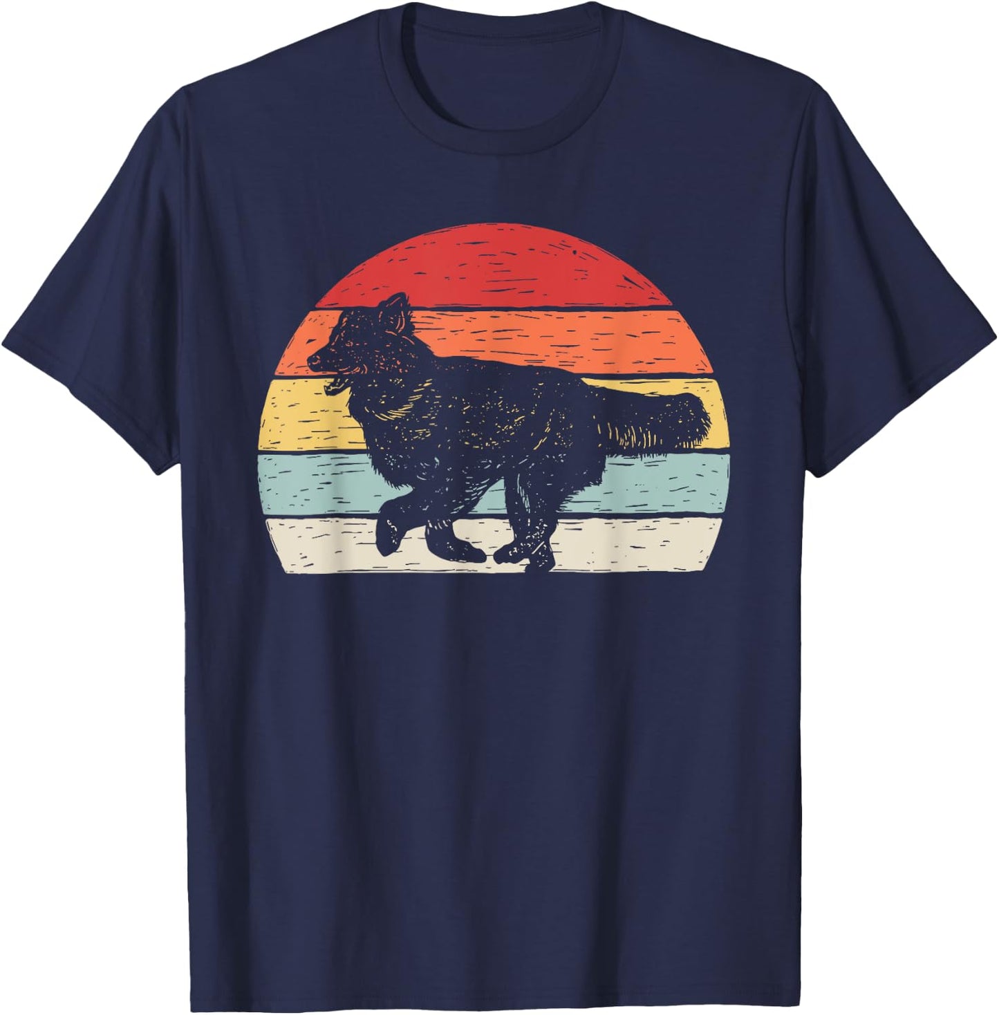 Vintage Retro English Shepherd Dog Men Women Girls Kids T-Shirt - T-Shirt | Navy