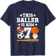 Kids 7th Birthday Sports Birthday Party Seven Year Old Boy T-Shirt - T-Shirt | Navy