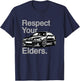 Russ Designs Respect Your Elders Vintage Euro E46 3 Series -Adults , Black, Small T-Shirt - T-Shirt | Navy