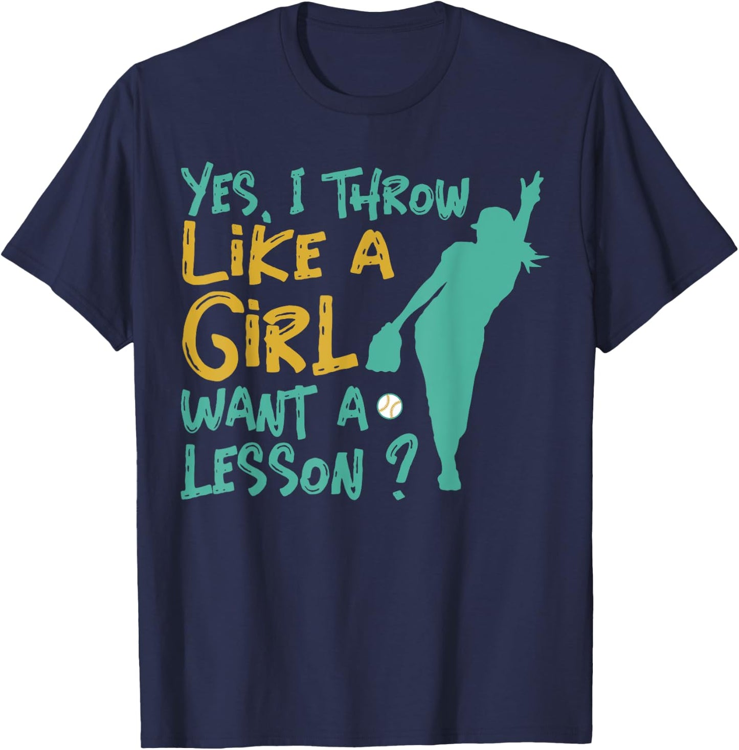 I Know I Play Like A Girl Softball T-Shirt - T-Shirt | Navy