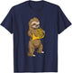 French Horn Player Kids Sloth Big Band Music French Horn T-Shirt - T-Shirt | Navy