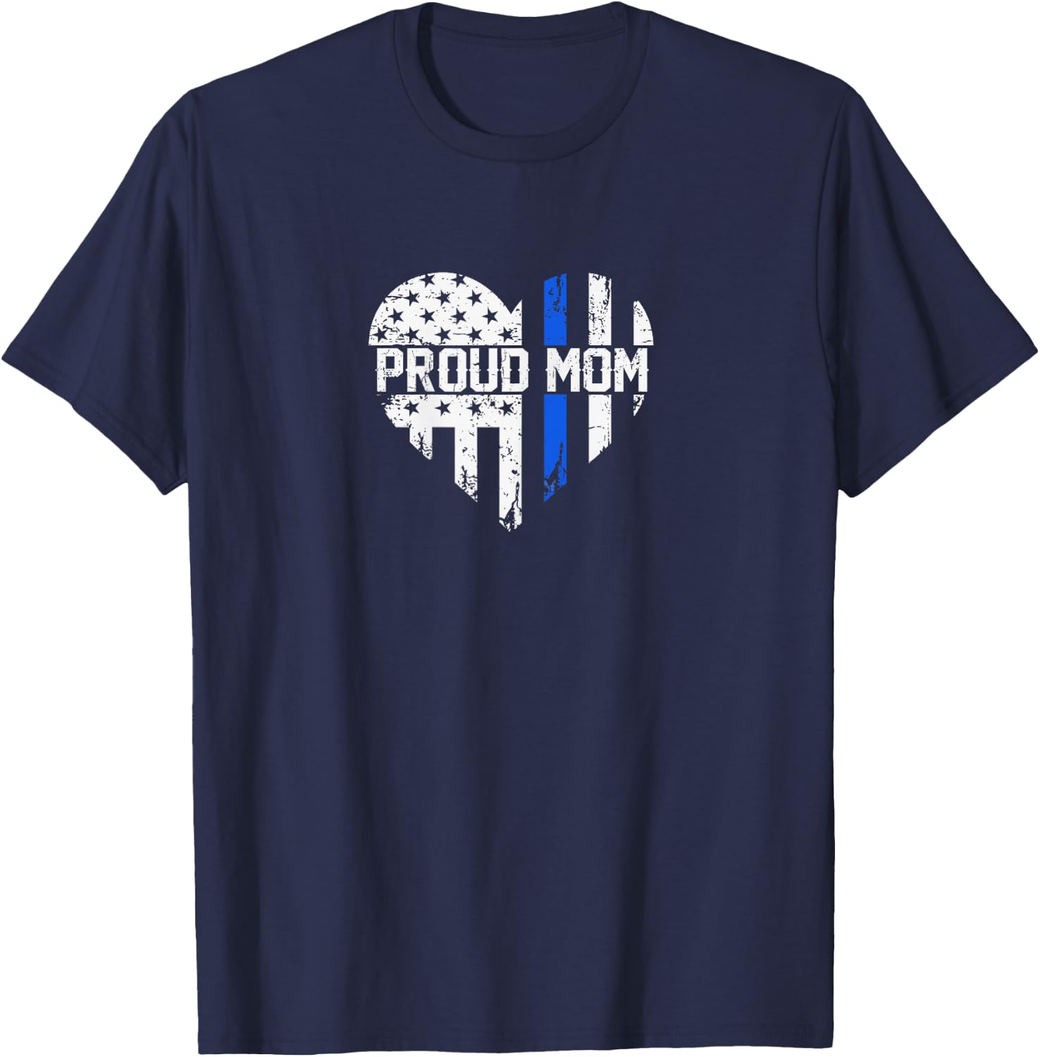 Thin Blue Line proud mom cop mom police officer mom T-Shirt - T-Shirt | Navy