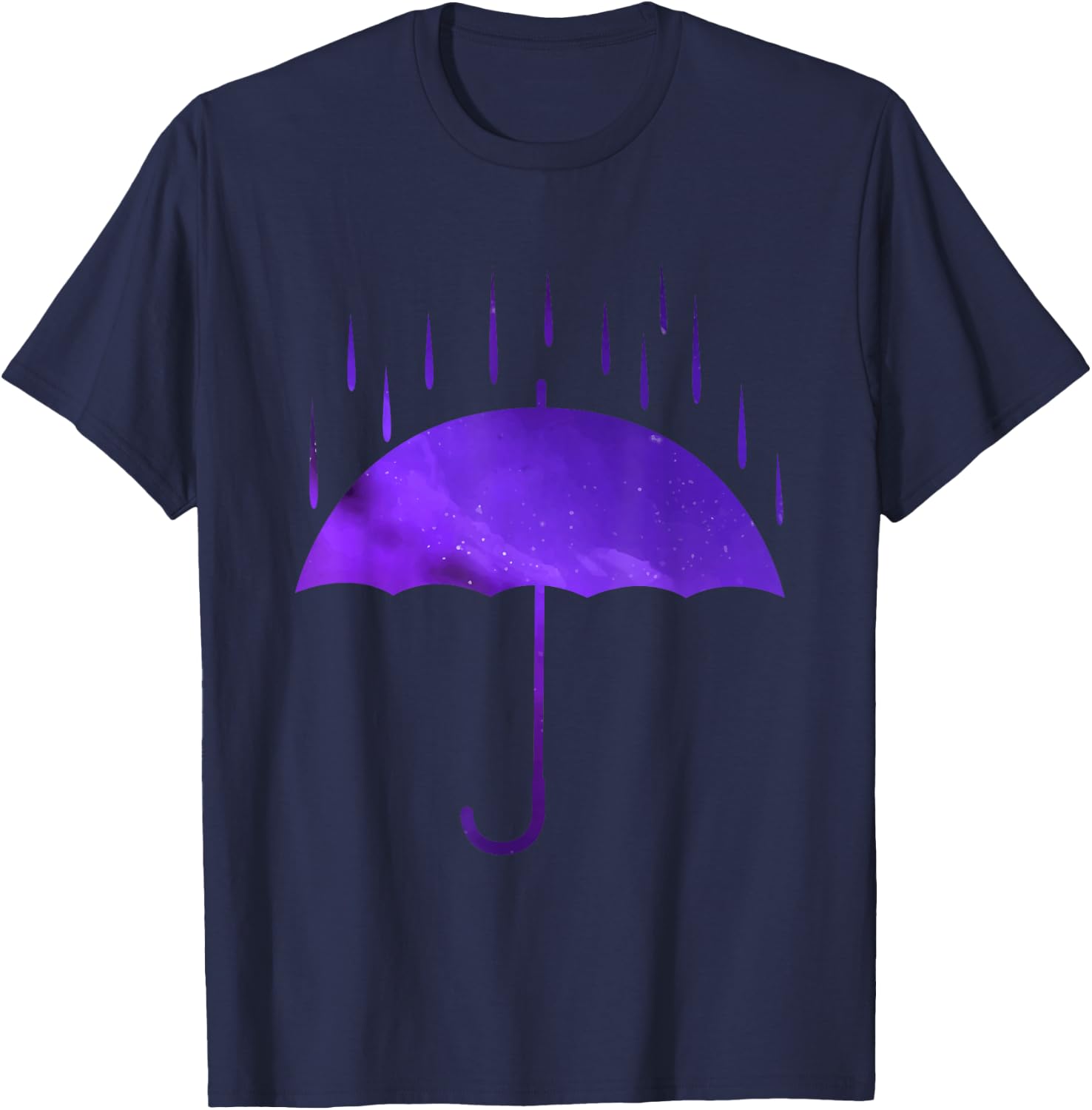 Rain Purple Umbrella Violet Favorite Color T-Shirt - T-Shirt | Navy