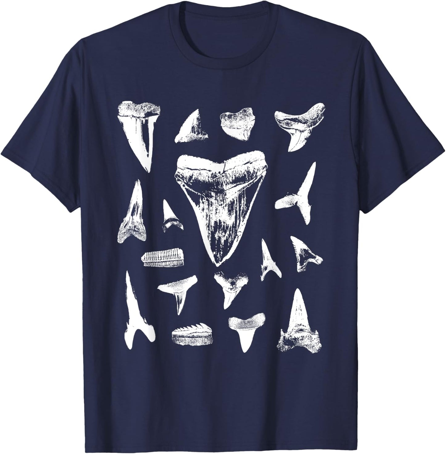 Shark Teeth Fossil Collector Tooth Hunter Geology Fossils T-Shirt - T-Shirt | Navy
