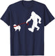 Funny Bigfoot Walking With Keeshond Dog Gifts T-Shirt - T-Shirt | Navy