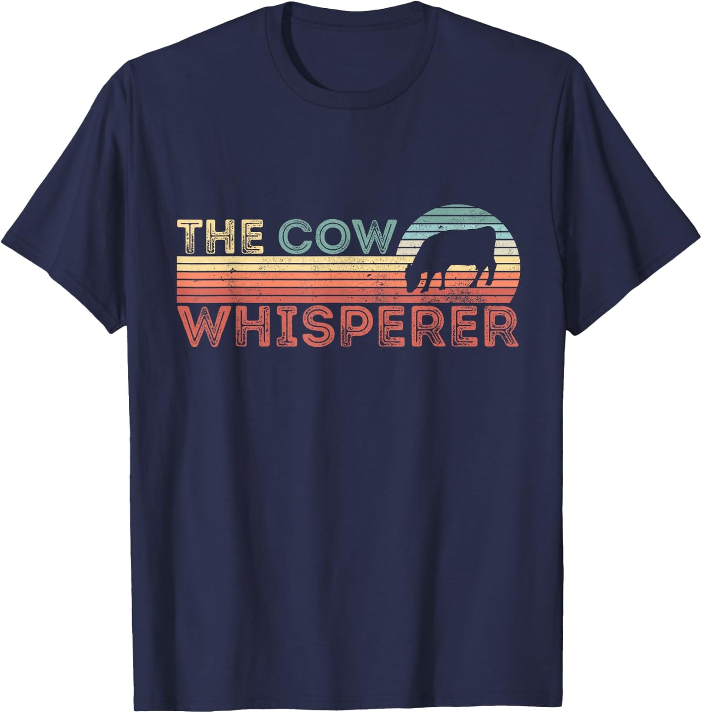 Vintage The Cow Whisperer Farming Gift T-Shirt - T-Shirt | Navy