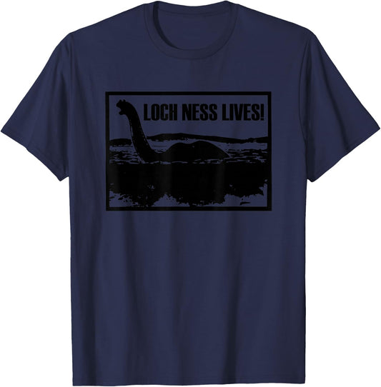Loch Ness Lives funny saying cool loch ness monster T-Shirt - T-Shirt | Navy