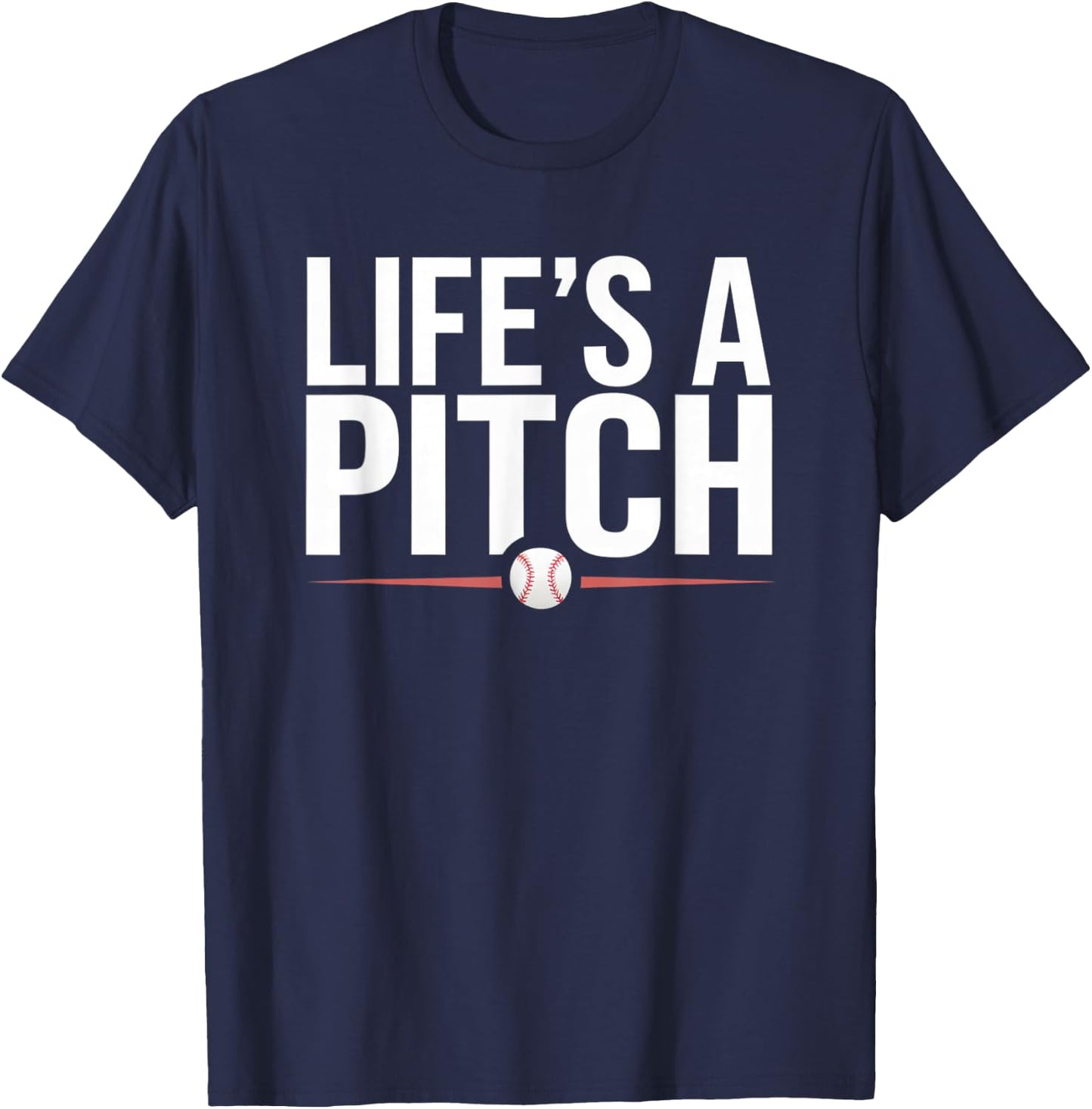 Baseball Life's A Pitch Family Matching T-Shirt - T-Shirt | Navy