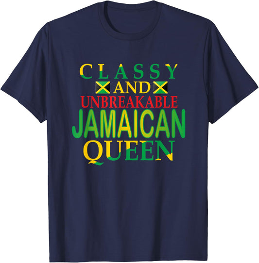 Unbreakable Jamaican Queen Jamaican-Jamaican Women Outfits T-Shirt - T-Shirt | Navy