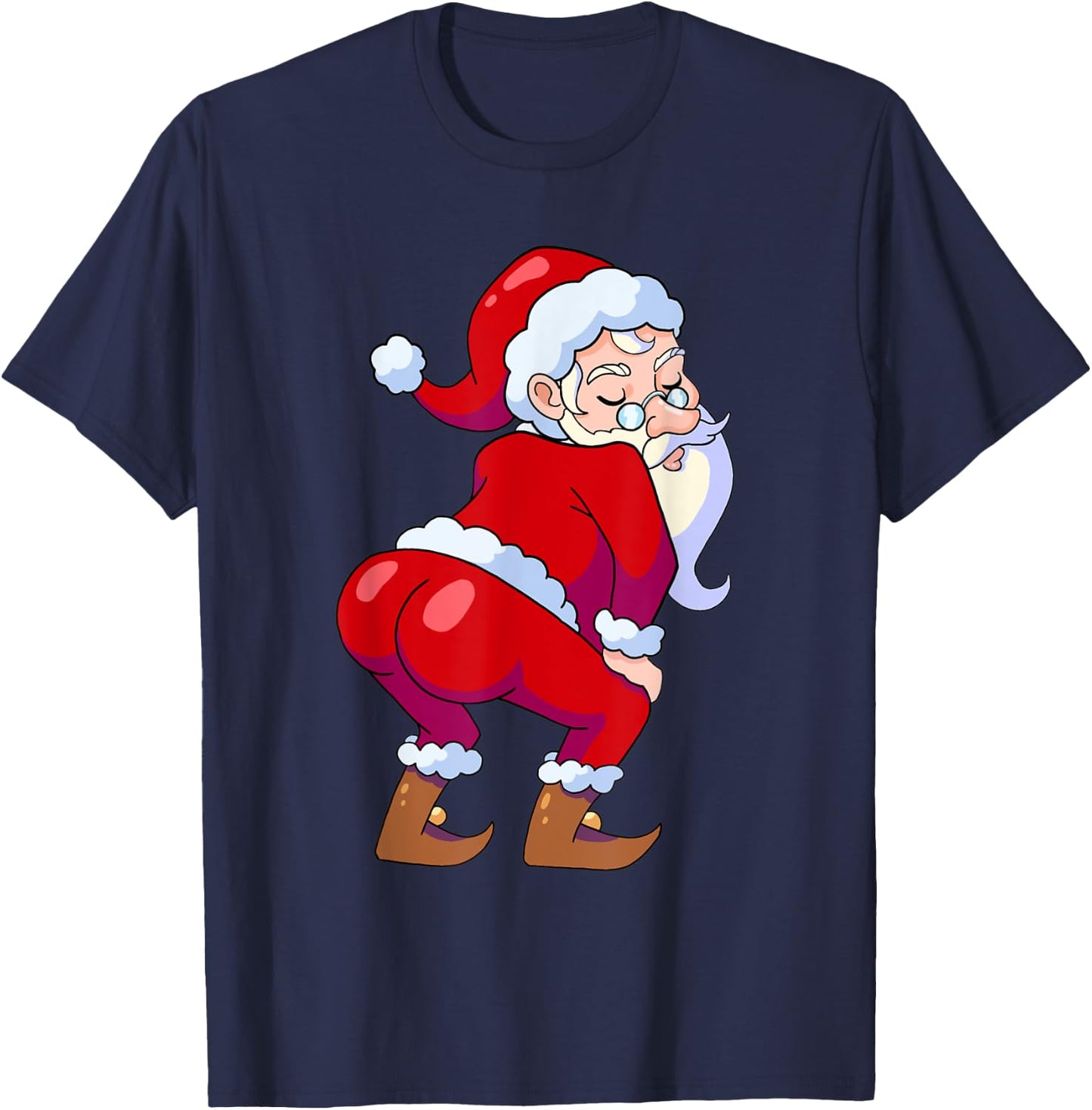 Santa Claus Shaking Booty Twerking Christmas Men Women T-Shirt - T-Shirt | Navy