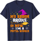 My Broom Broke So Now I'm A Postal Worker Halloween T-Shirt - T-Shirt | Navy