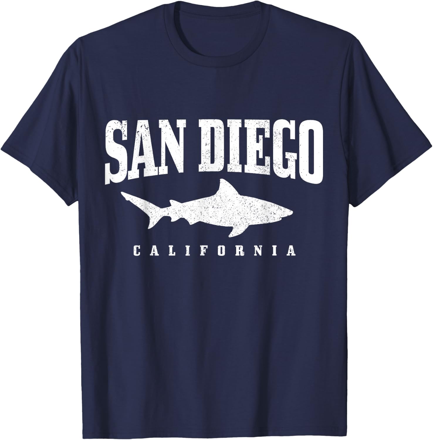 San Diego California Great White Shark Cage Diving Vintage T-Shirt - T-Shirt | Navy